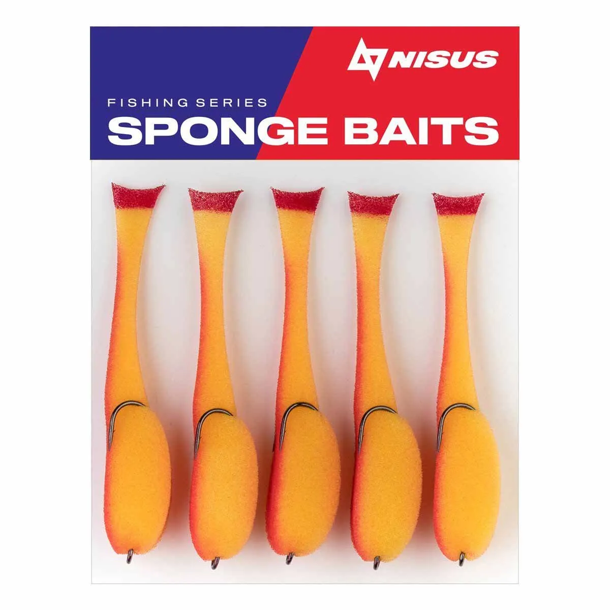 5" Sponge Bait with a Double Hook for Predatory Fish, Multi-Colored, 5 pcs
