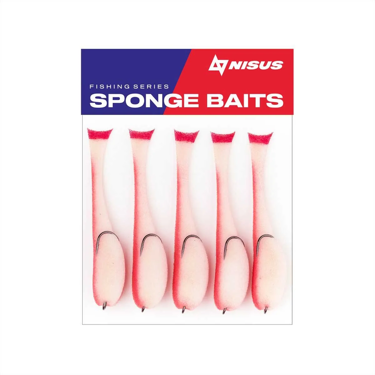 5" Sponge Bait with a Double Hook for Predatory Fish, Multi-Colored, 5 pcs