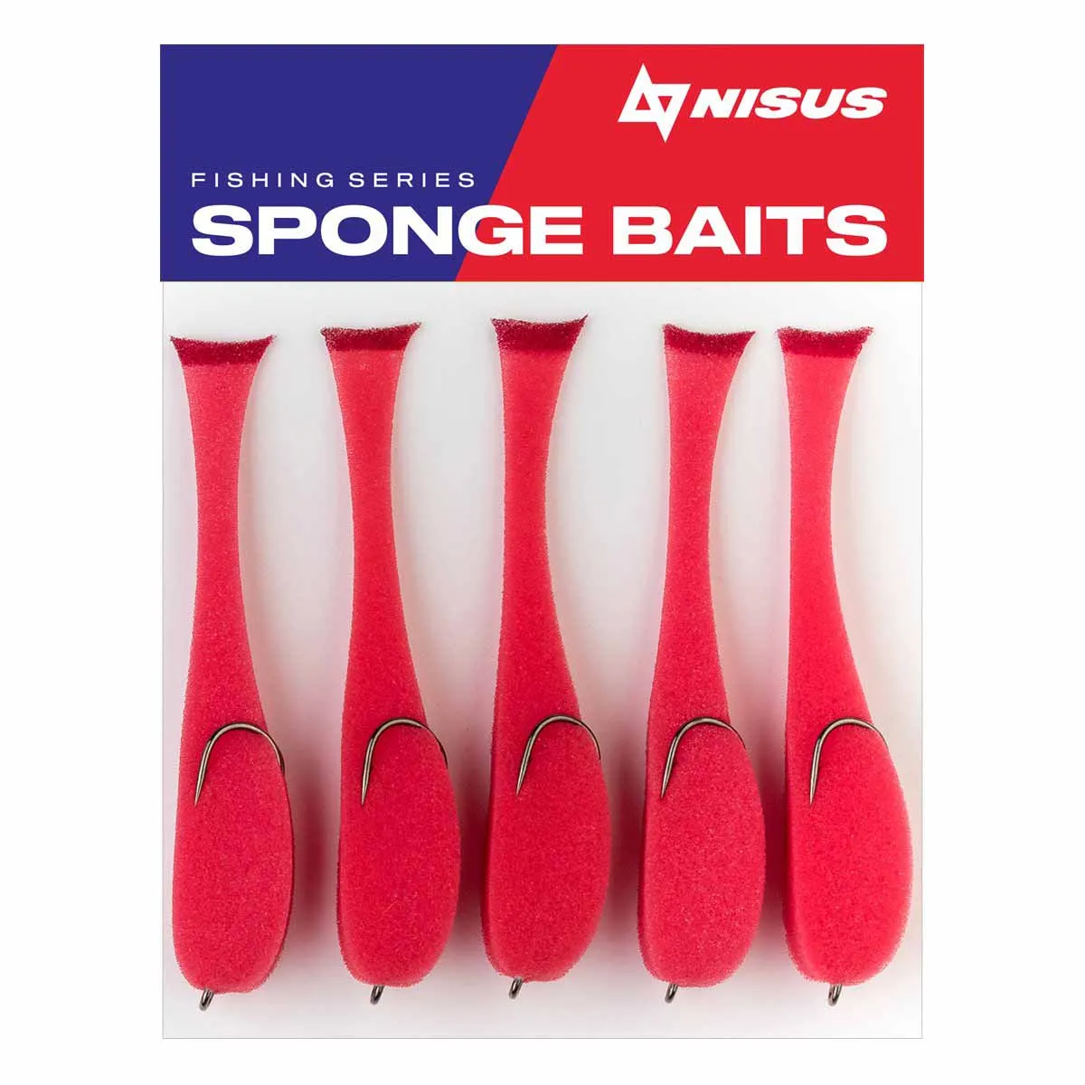 5" Sponge Bait with a Double Hook for Predatory Fish, Multi-Colored, 5 pcs