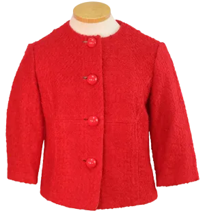 60s Red Burl Knit Blazer   M