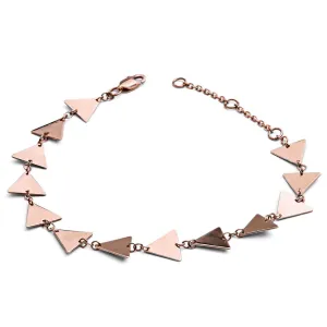 70%   DISCOUNT  Dazzling Danity 18ct Rose Gold Vermeil  Solid Triangle Charm Bracelet