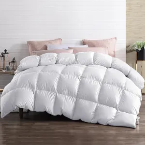 700GSM Goose Down Feather Quilt Super King 233TC Cotton Giselle