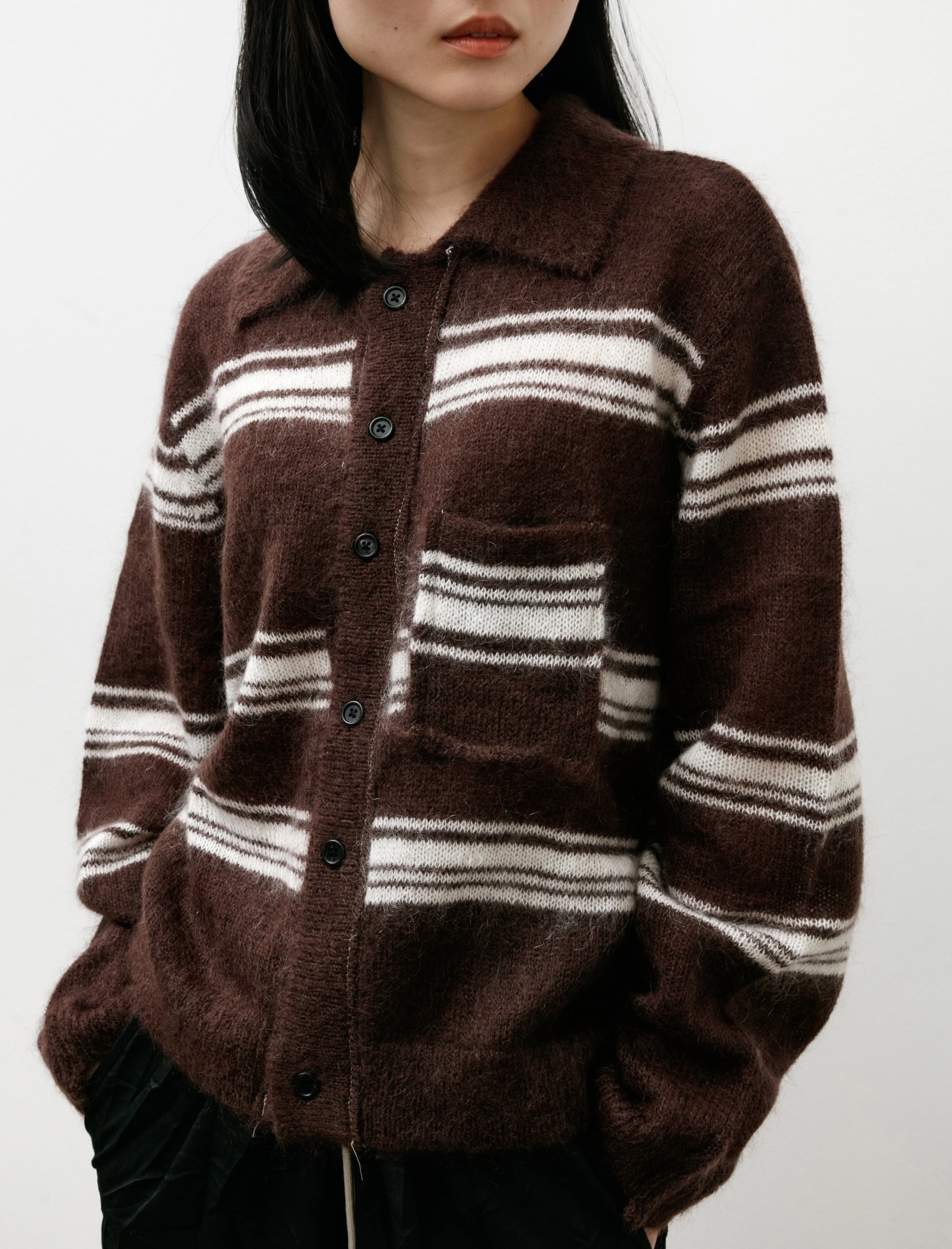 70s Cardigan Brown/Off White W