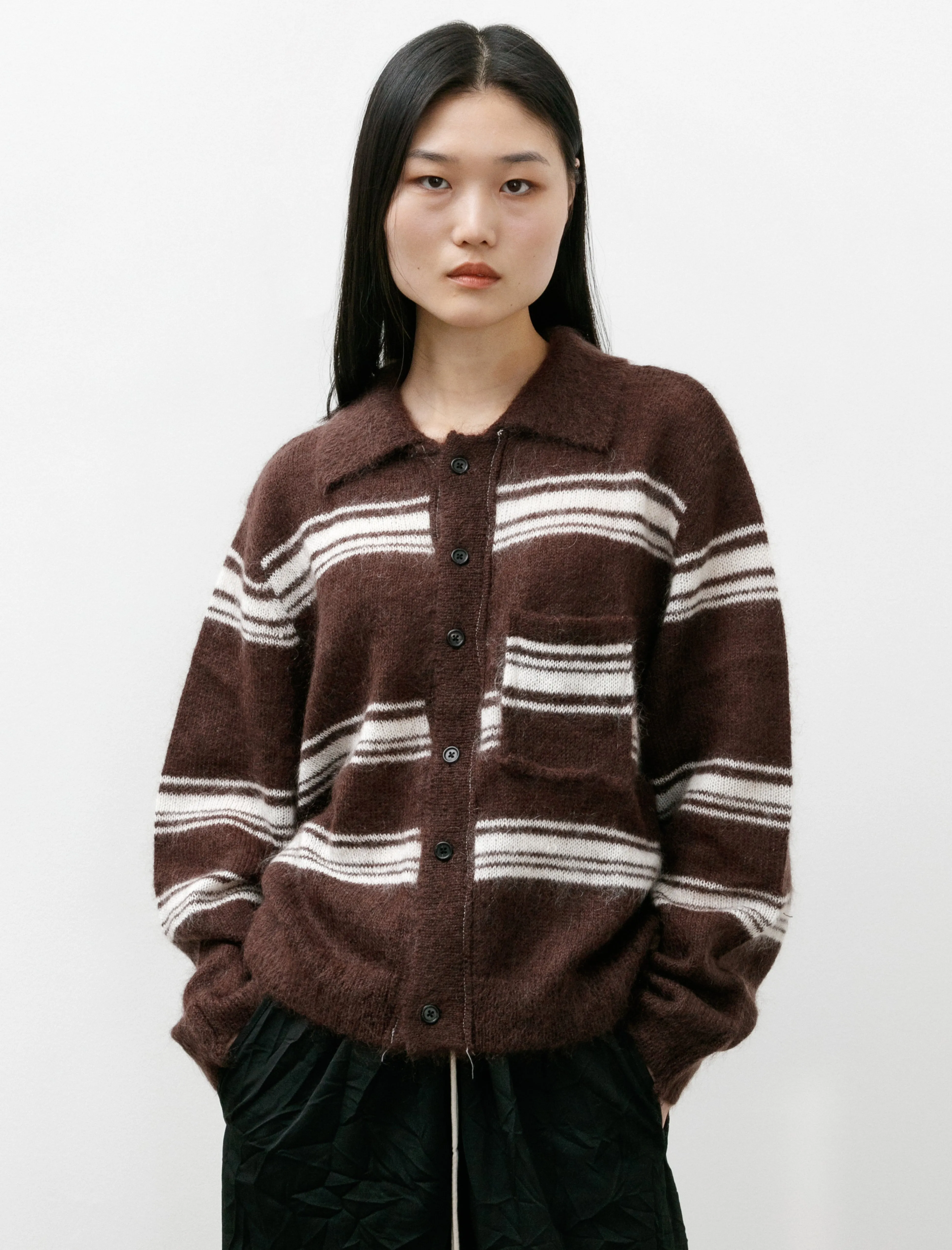 70s Cardigan Brown/Off White W