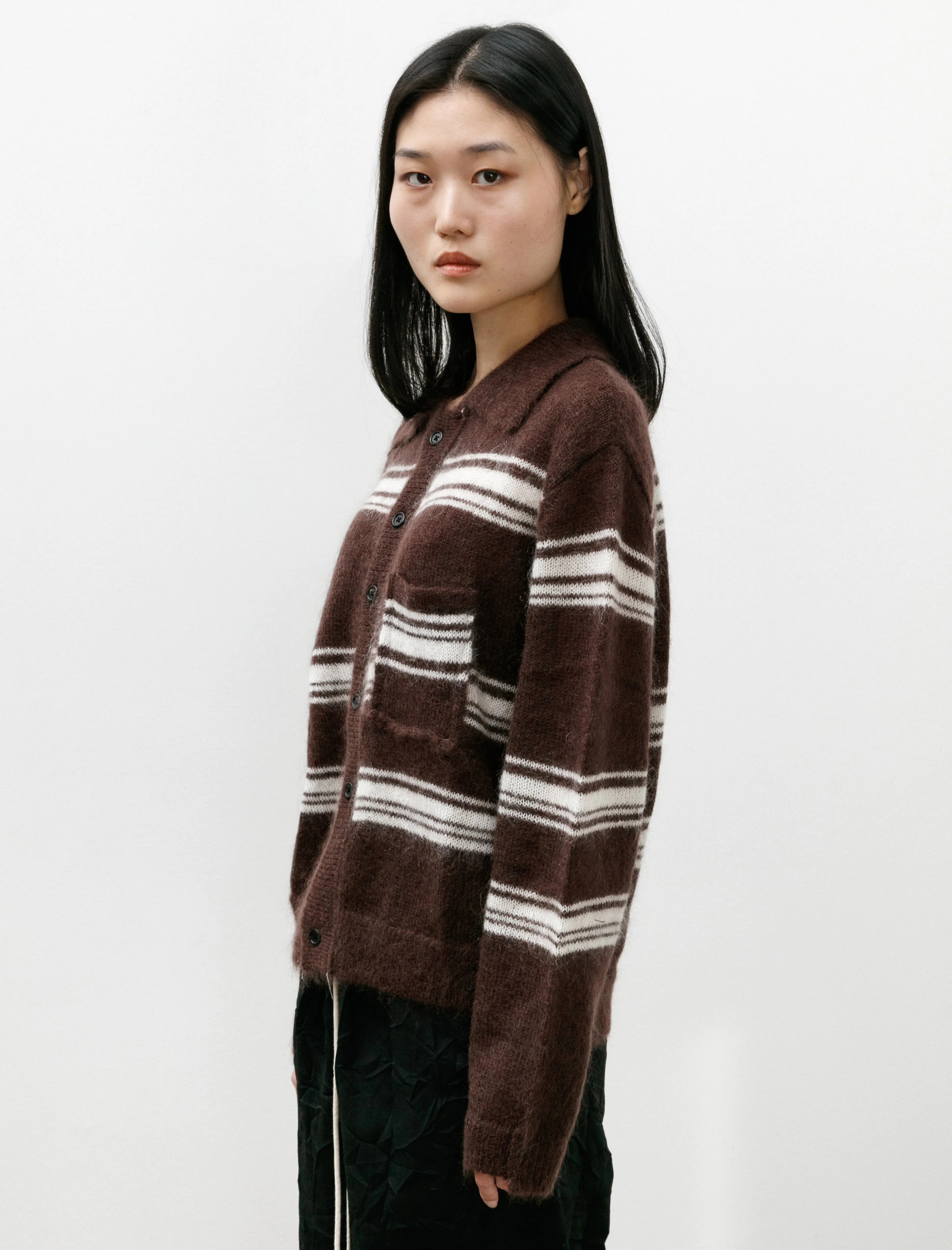 70s Cardigan Brown/Off White W