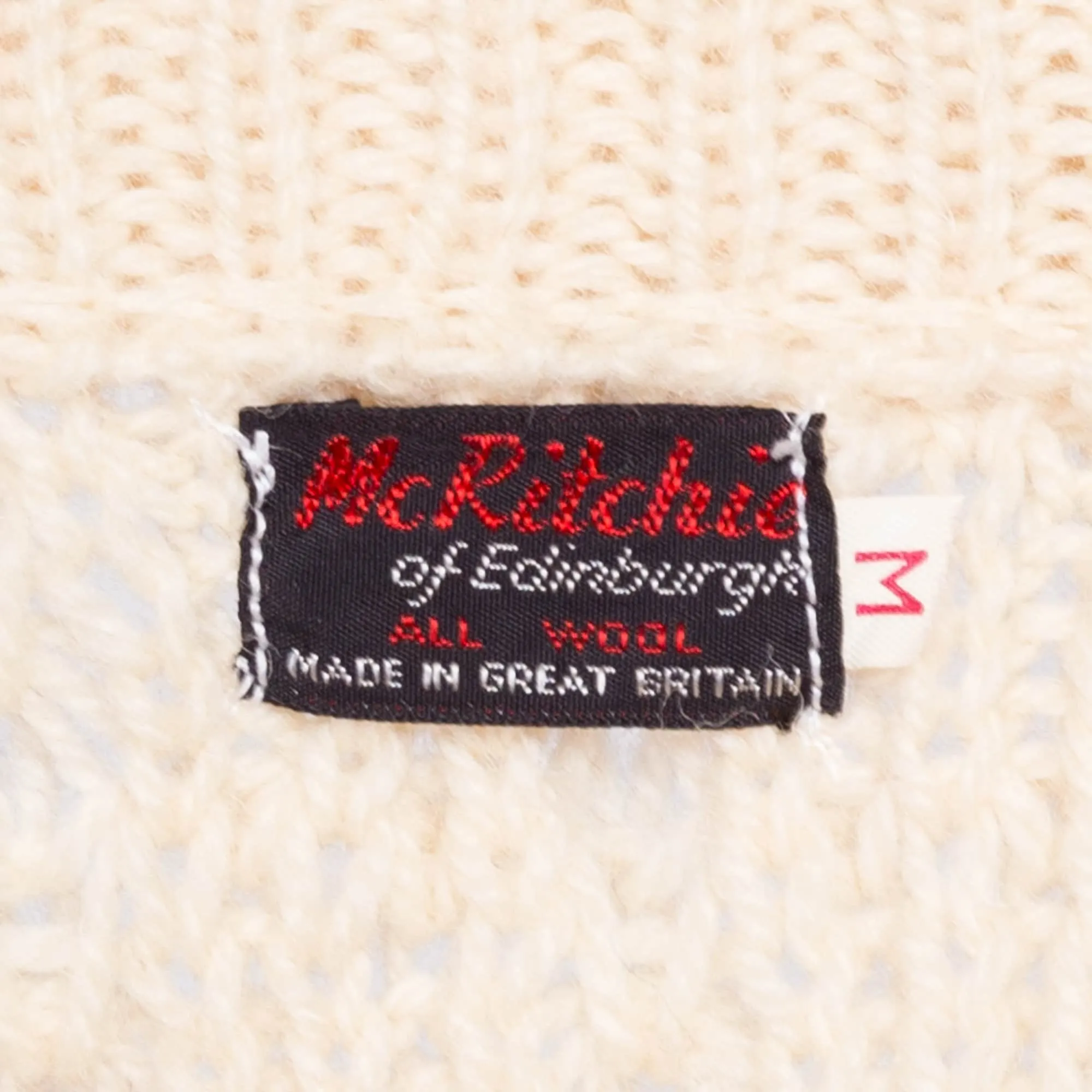 70s McRitchie Of Edinburgh Cable Knit Sweater - Men's Small Short