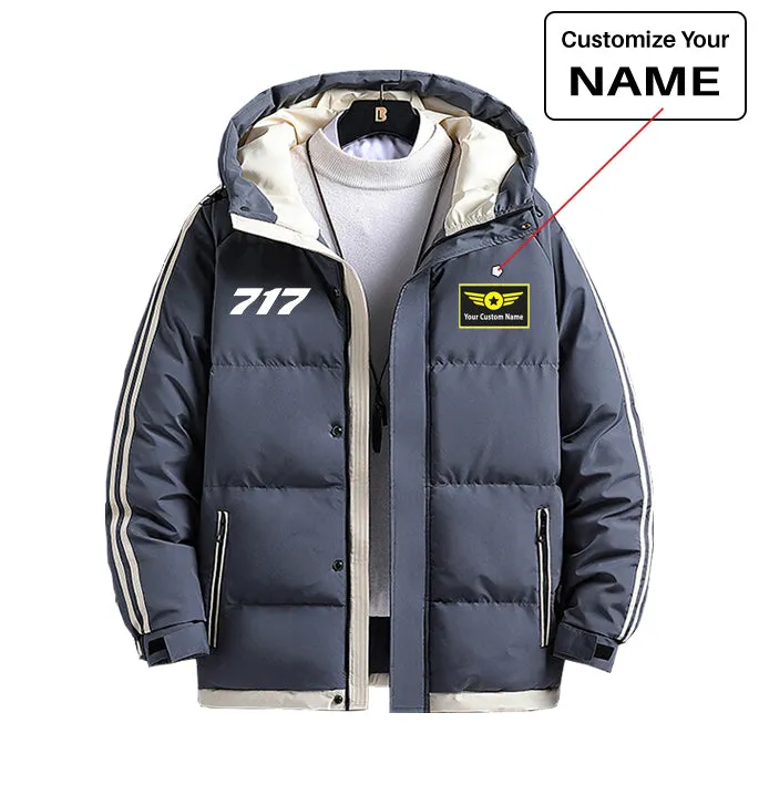 717 Flat Text Designed Thick Fashion Jackets