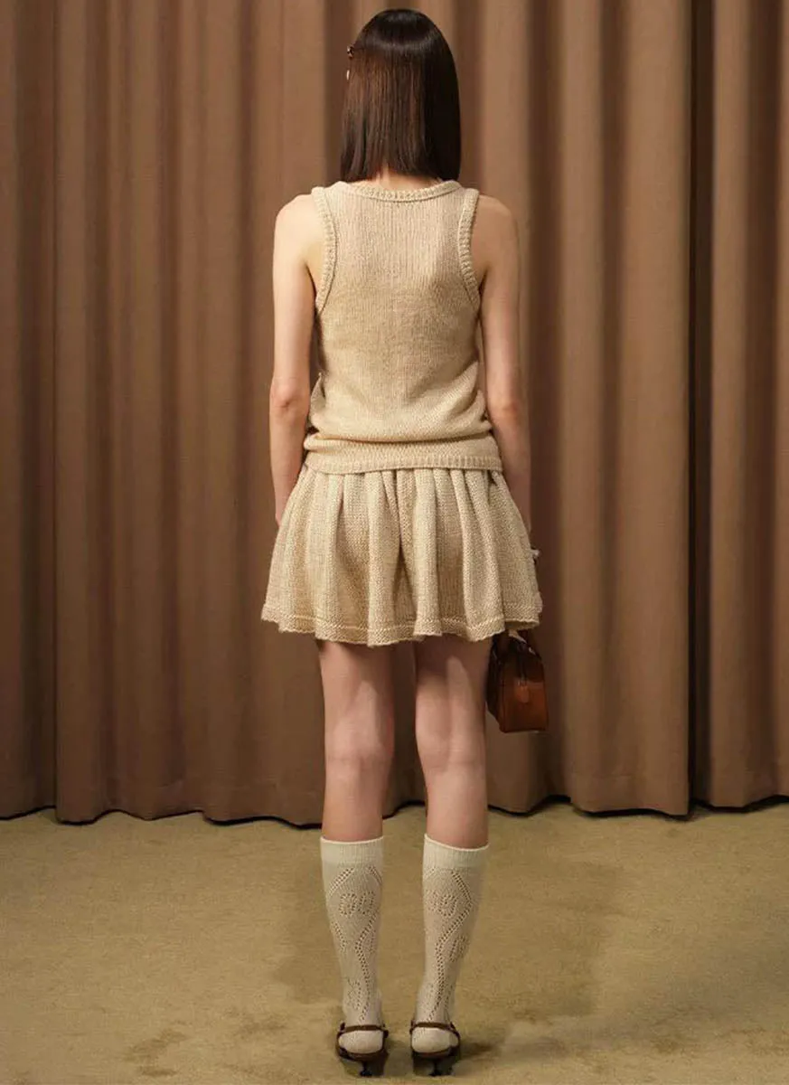 9240040 Knitted Top & Short Skirt Set