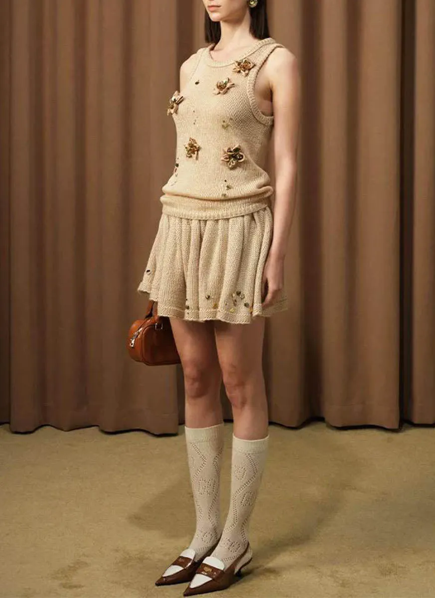 9240040 Knitted Top & Short Skirt Set