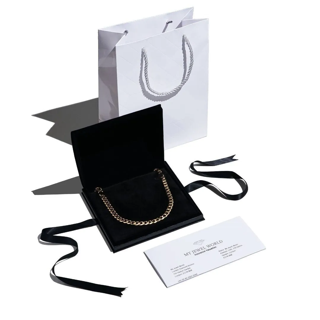 9ct White Gold 6mm 18 Inch Flat Byzantine Necklace 34.0g