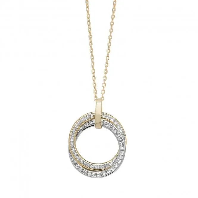 9ct Yellow & White Ladies Zirconia Necklet NK075