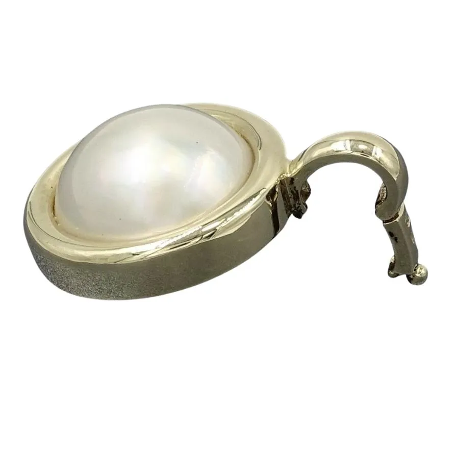 9ct Yellow Gold Mabe Pearl Pendant/Enhancer