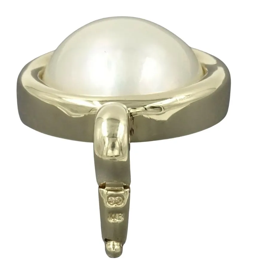 9ct Yellow Gold Mabe Pearl Pendant/Enhancer