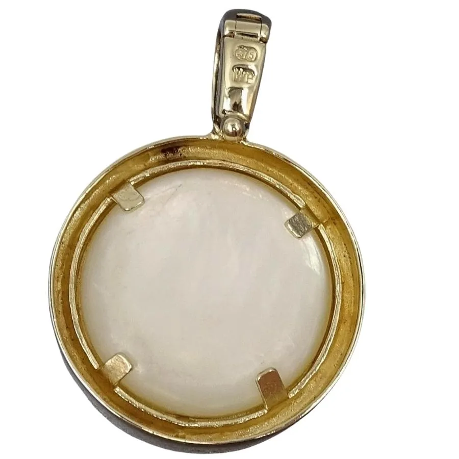 9ct Yellow Gold Mabe Pearl Pendant/Enhancer