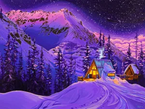A-Frame Alpenglow// Giclee Paper Print