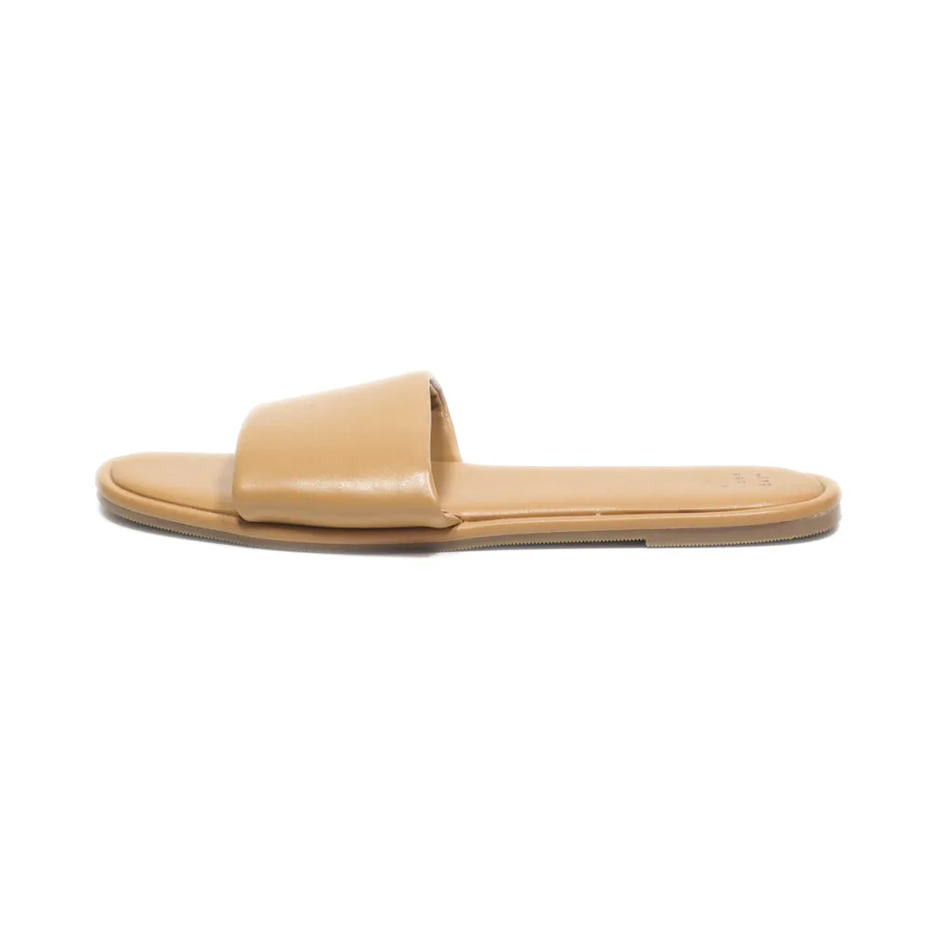 A New Day Sliders Leather Brown Colour For Women