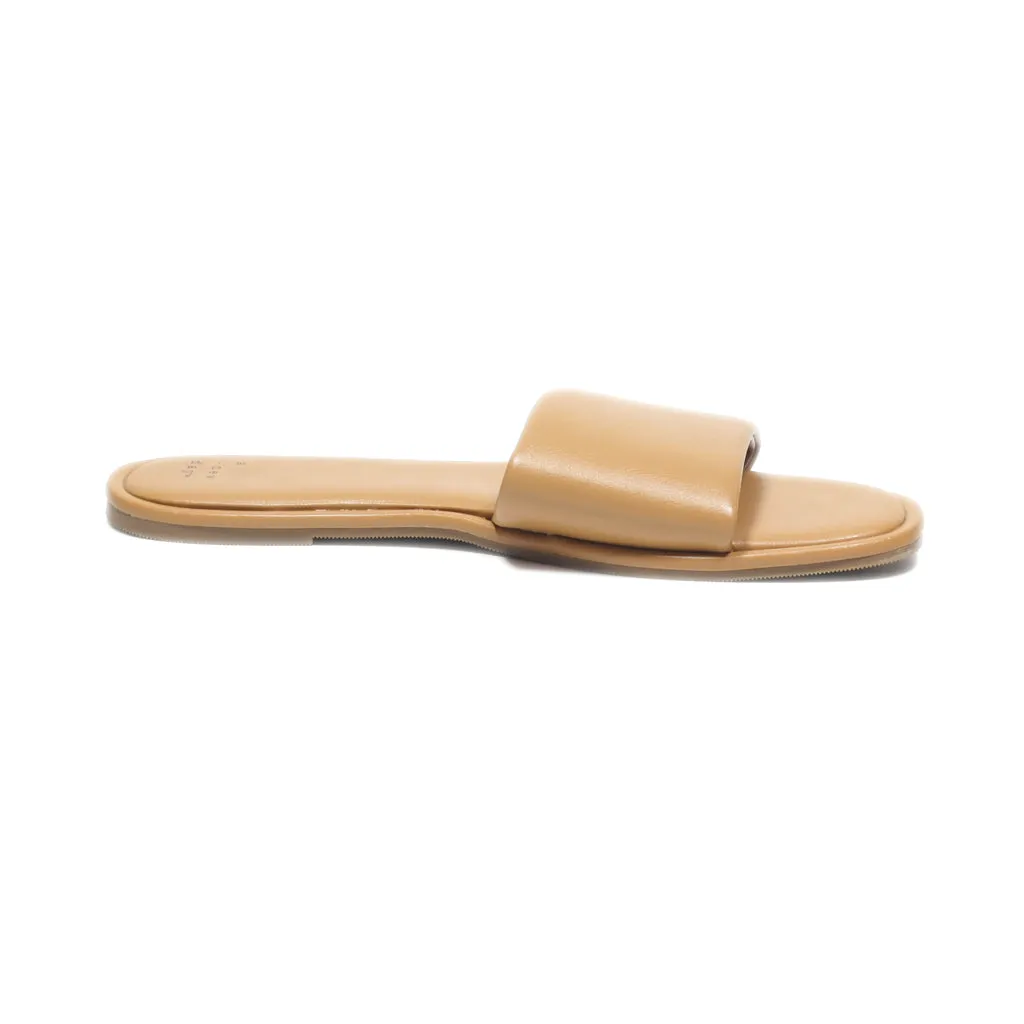 A New Day Sliders Leather Brown Colour For Women