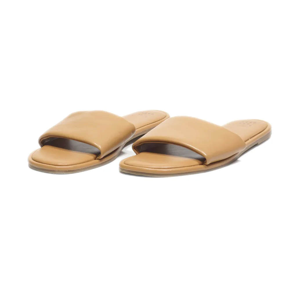 A New Day Sliders Leather Brown Colour For Women