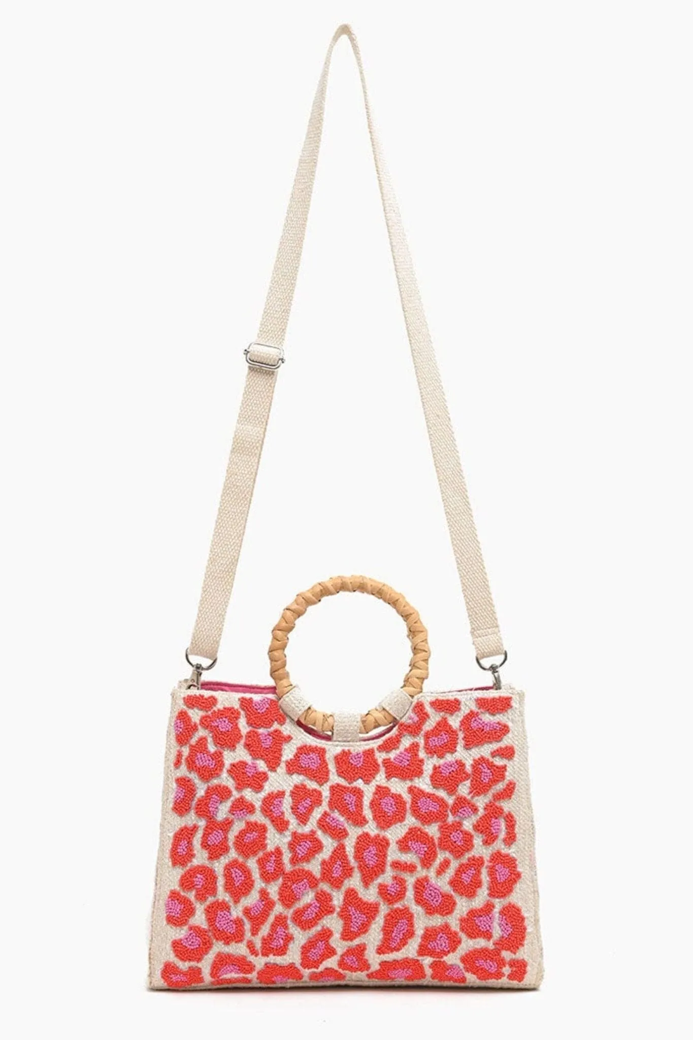 AB22676 Tina Pink Leopard Handheld Tote