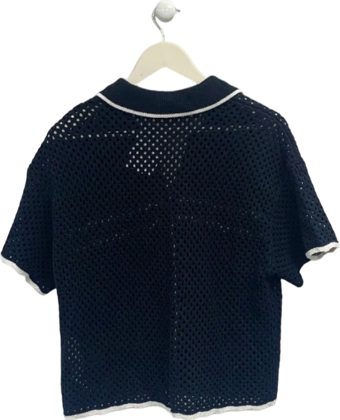 Abercrombie & Fitch Black Open Knit Short Sleeve Cardigan XL