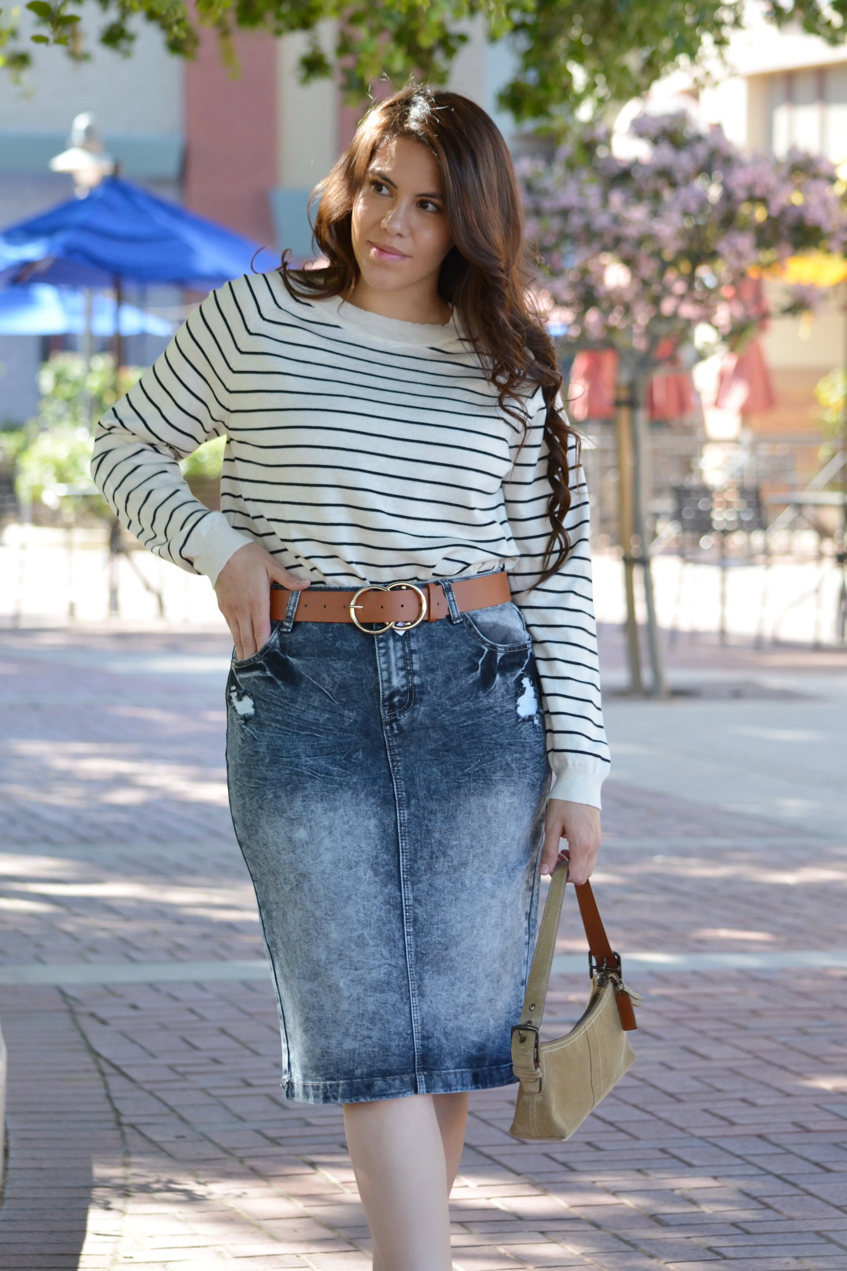 Abigail Striped Light Knit Top