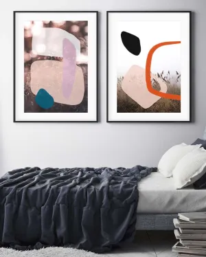 Abstract Fields Pastel - Print Set Of 2