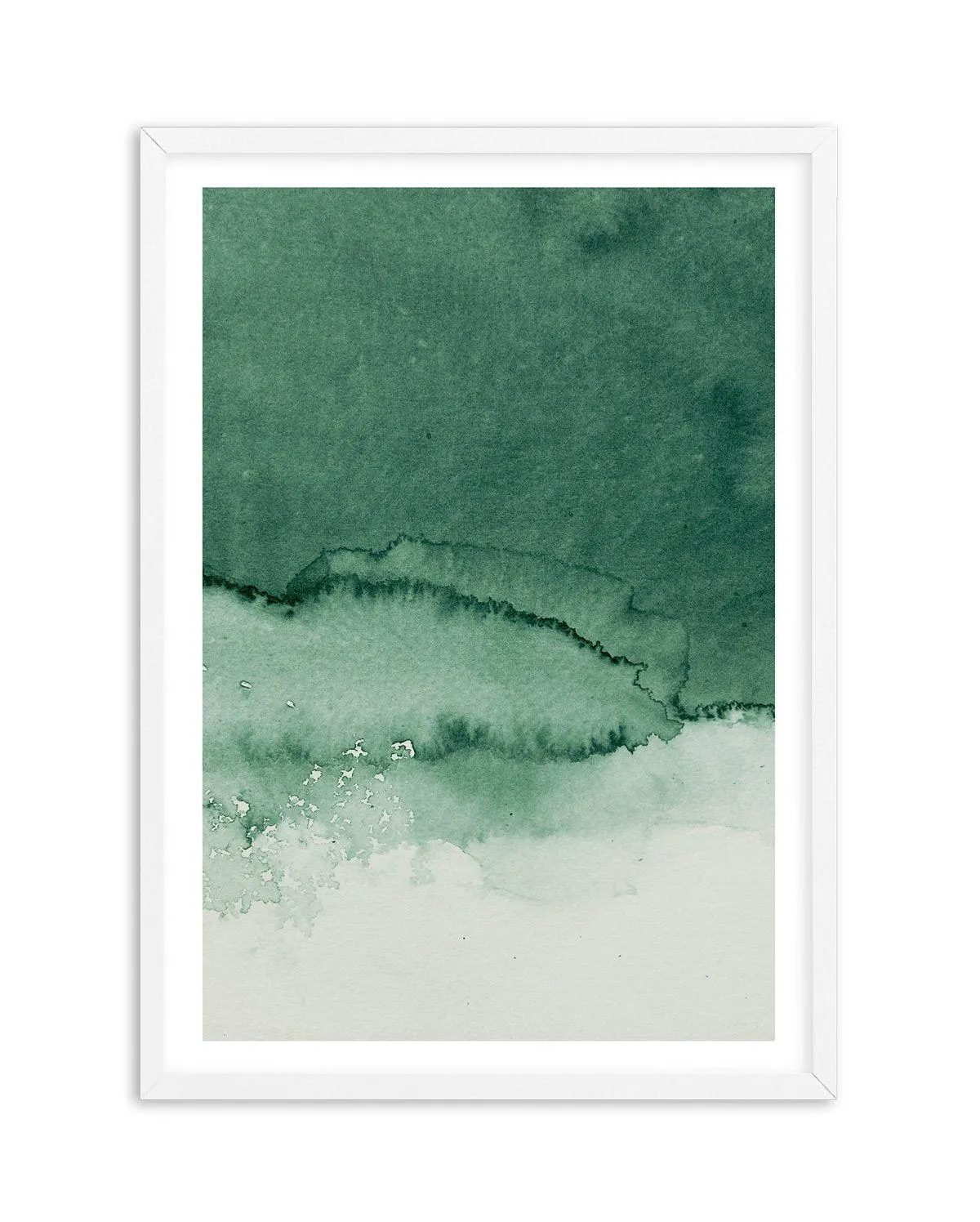 Abstract Green Watercolour III Art Print