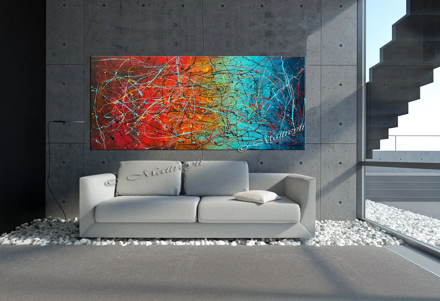 Abstract Modern art Original Paintings Jackson Pollock style - Vintage Beauty 12