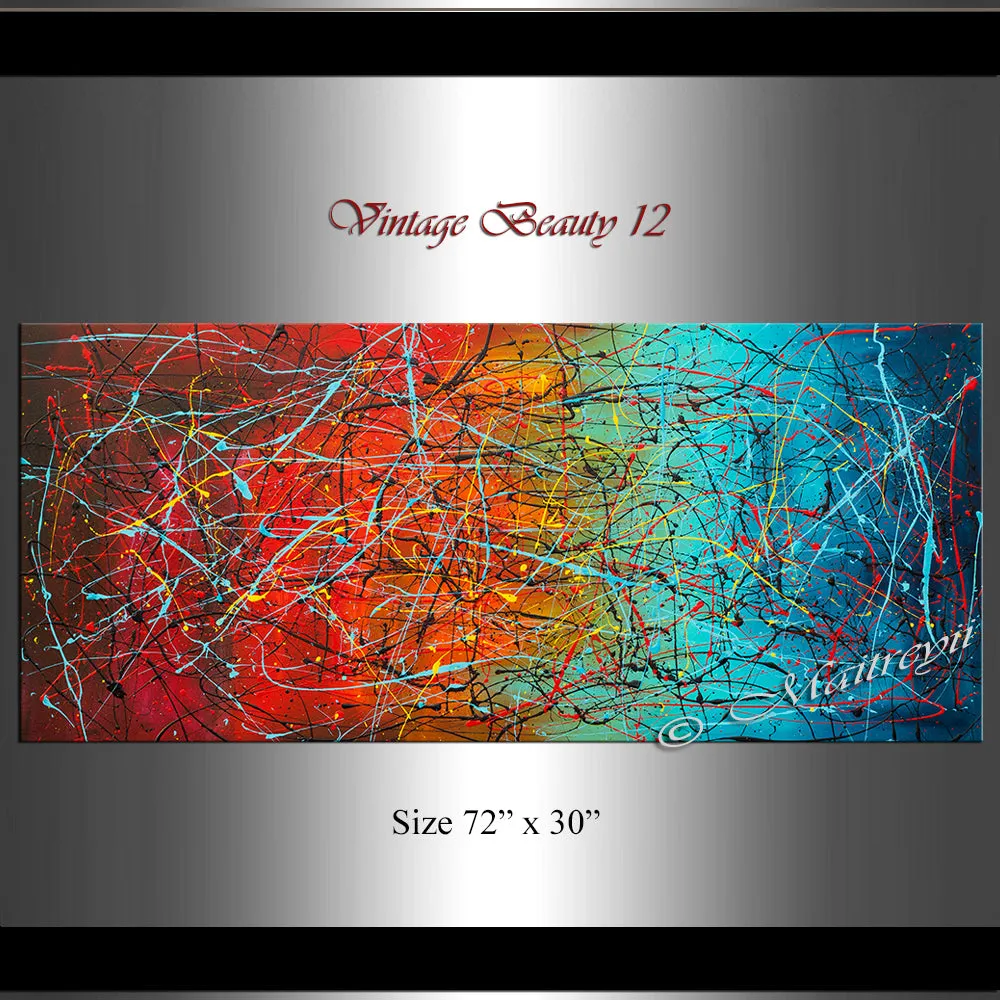 Abstract Modern art Original Paintings Jackson Pollock style - Vintage Beauty 12