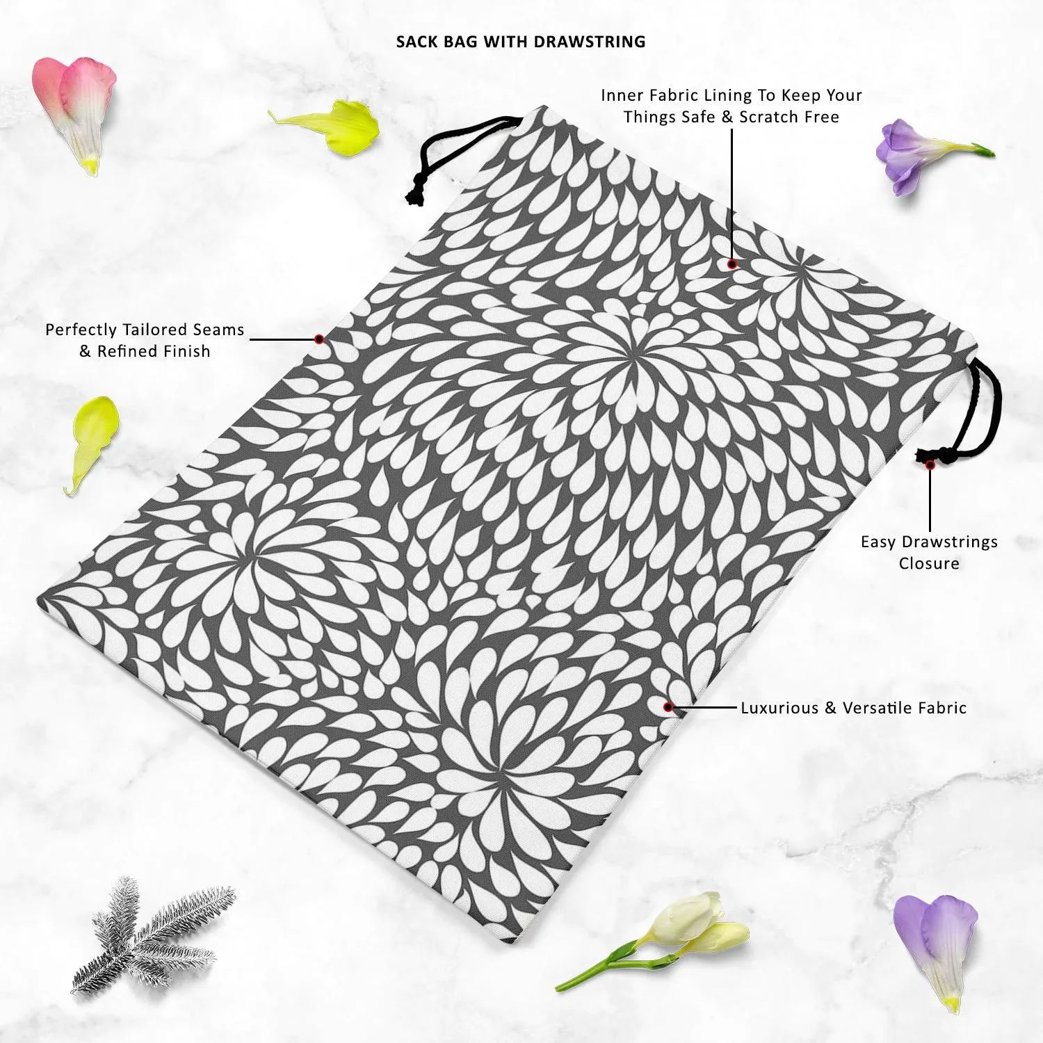 Abstract Pattern D3 Reusable Sack Bag | Bag for Gym, Storage, Vegetable & Travel