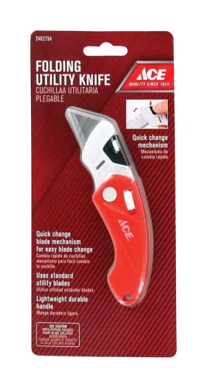 Ace Lockback Utility Knife Red 1 pk