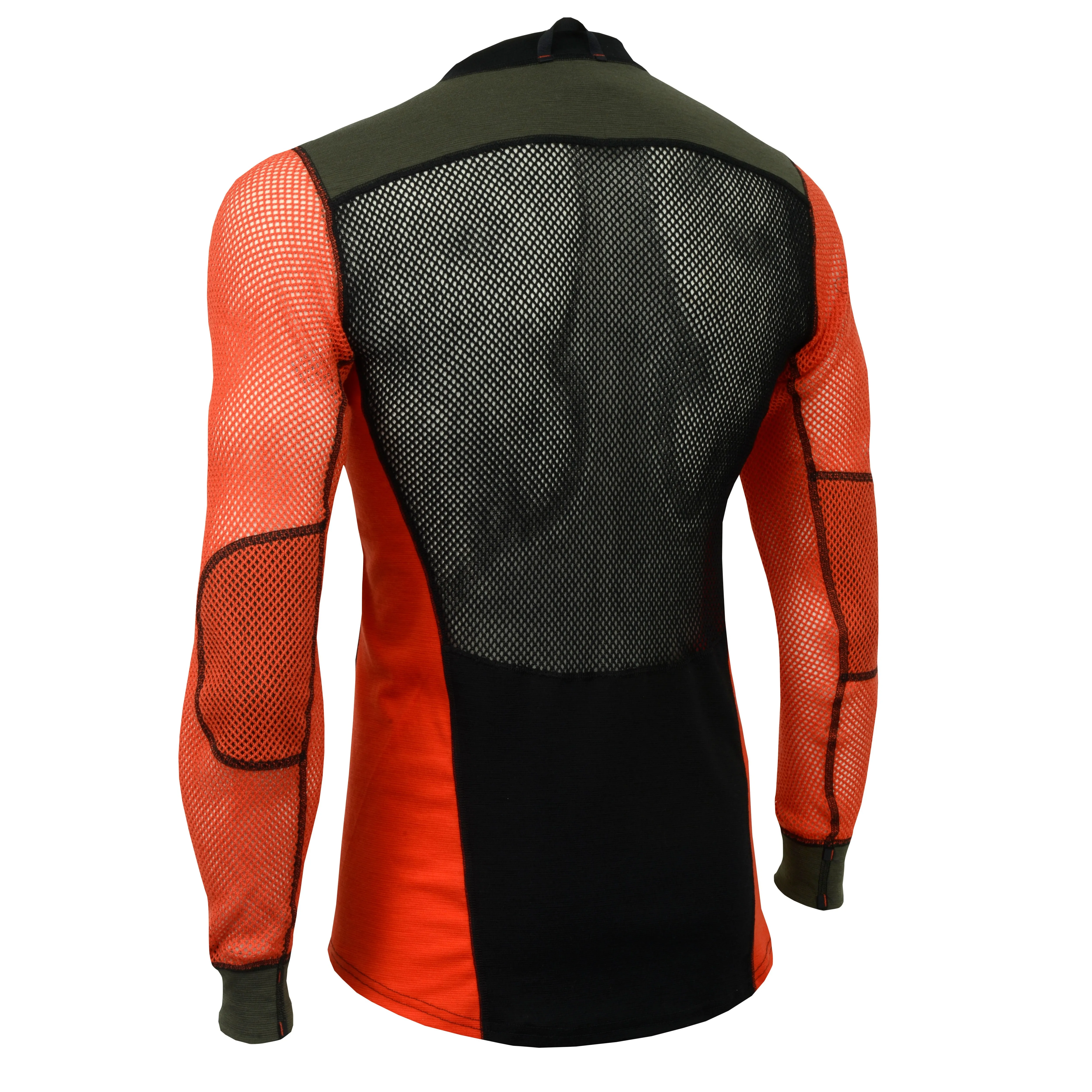 Aclima Men&#x27;s WoolNet Hybrid Crew Neck Jet Black/Poinciana/Olive Nigh | Buy Aclima Men&#x27;s WoolNet Hybrid Crew Neck Jet Black/Poinciana/Olive Nigh here | Outnorth