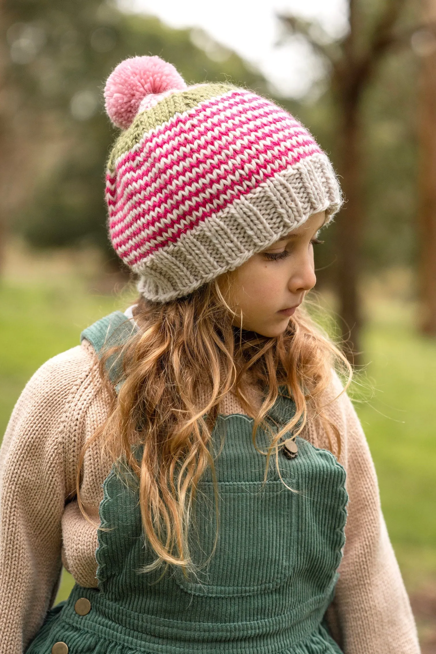 ACORN HORIZON BEANIE PINK STRIPE