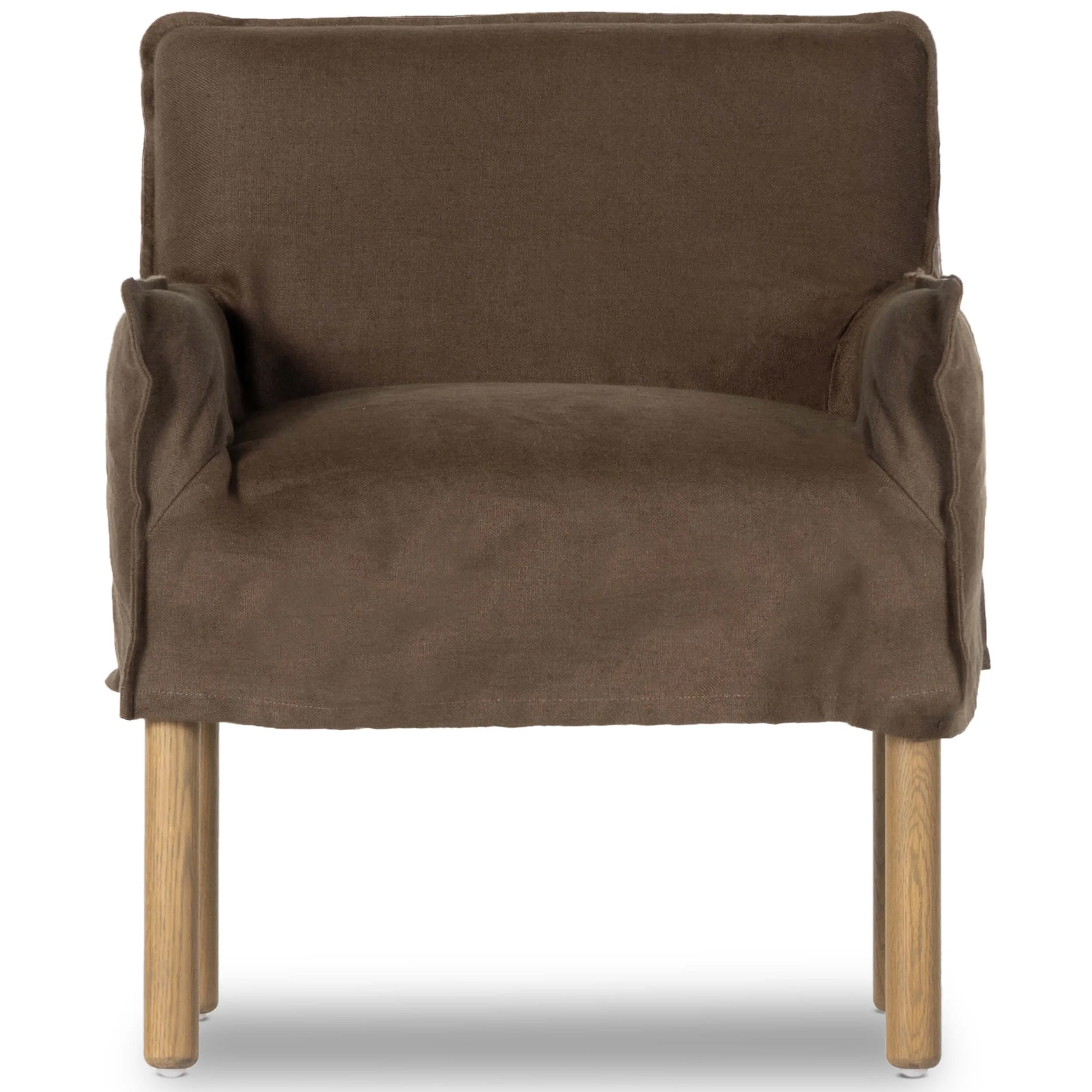 Addington Slipcover Dining Arm Chair, Brussels Coffee