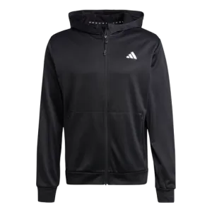 Adidas TRAIN ESSENTIALS SEASONAL TRAINING FULL-ZIP HOODIE - Mens - Black