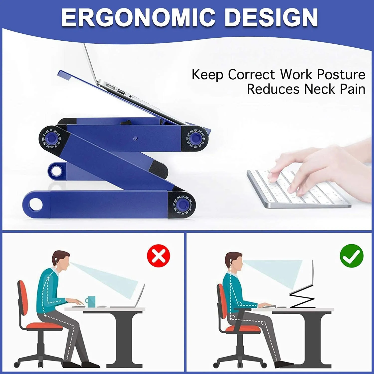 Adjustable Standing Lap Desk with Mouse Pad