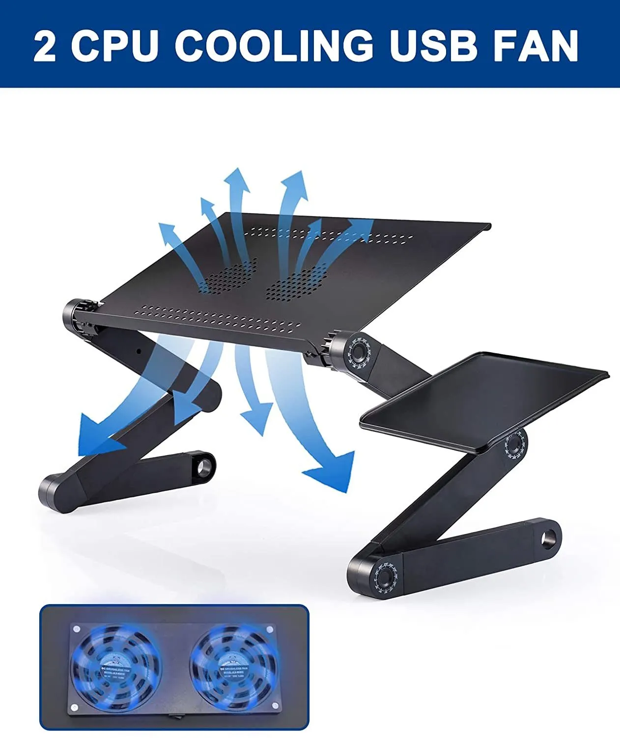 Adjustable Standing Lap Desk with Mouse Pad