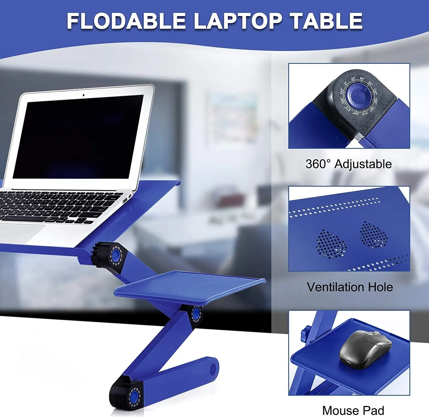 Adjustable Standing Lap Desk with Mouse Pad
