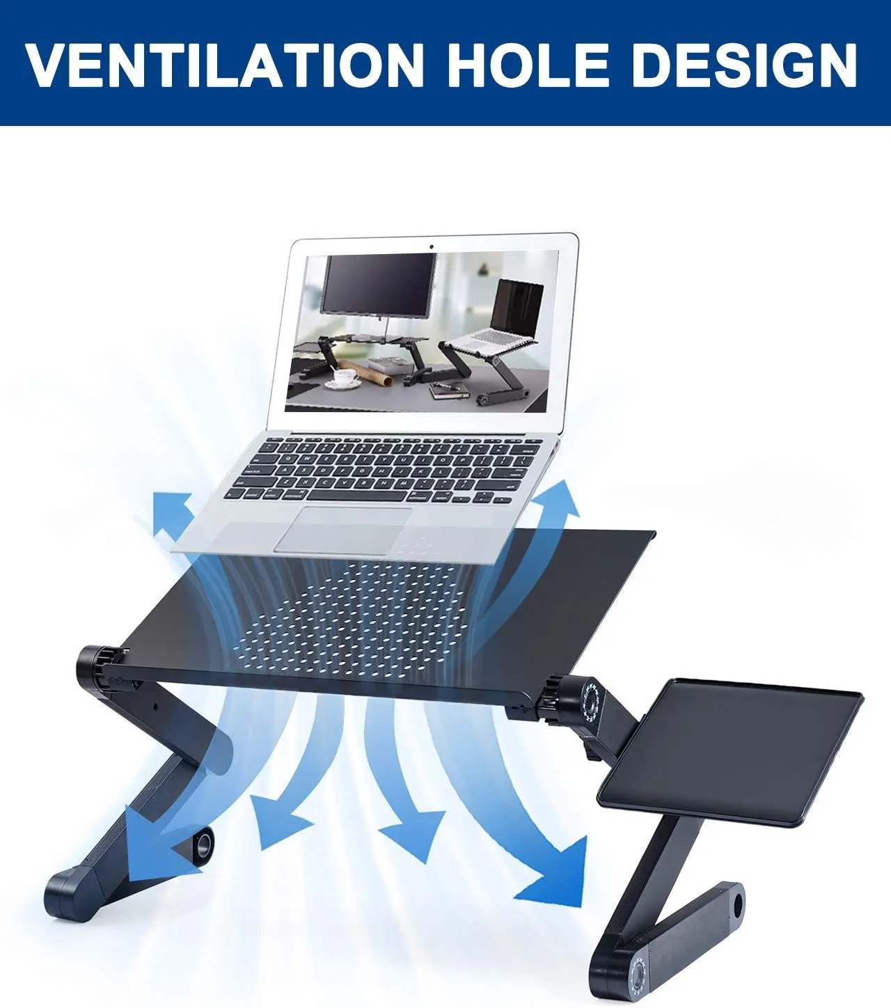 Adjustable Standing Lap Desk with Mouse Pad