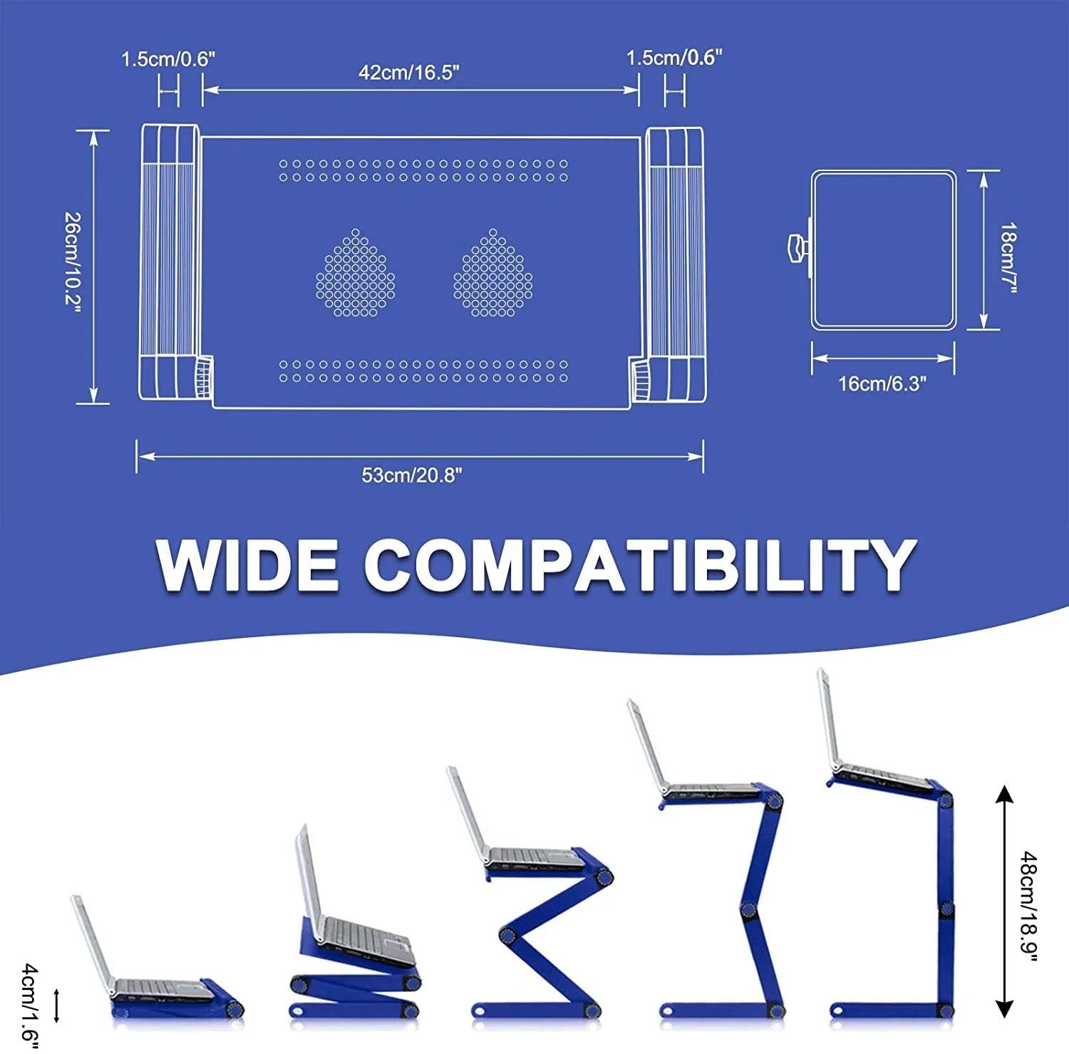 Adjustable Standing Lap Desk with Mouse Pad
