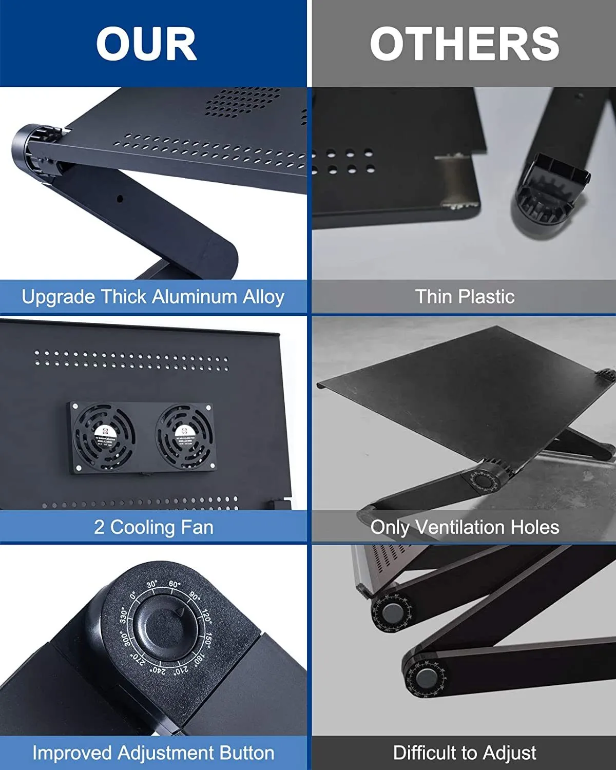 Adjustable Standing Lap Desk with Mouse Pad
