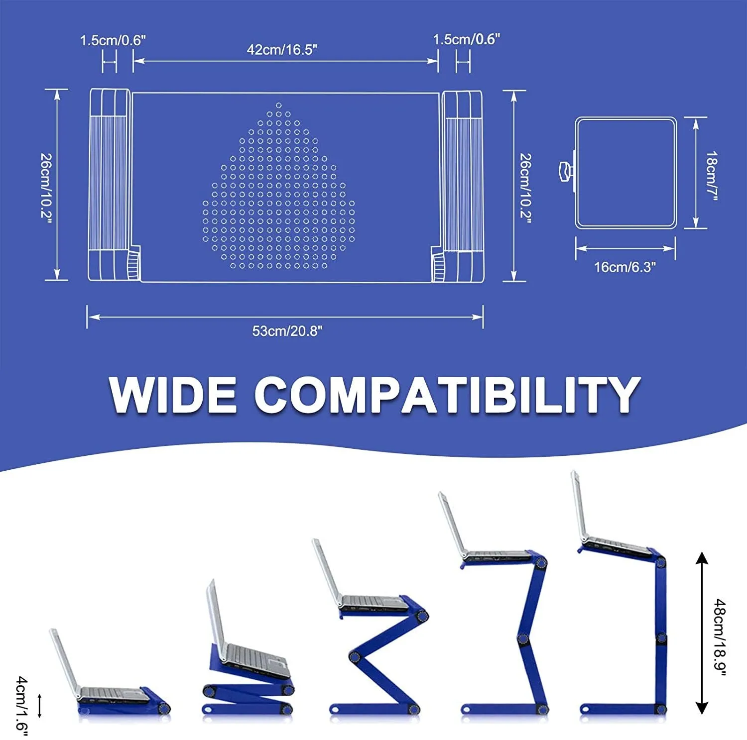 Adjustable Standing Lap Desk with Mouse Pad