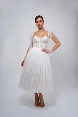 Adjustable tulle bow straps Wedding Dress Vestido De Novia Satin Skirt  Bow  Court Train Dress Bridal Gown