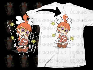 Adorable Cavegirl Pebbles Graphic Png Digital Download