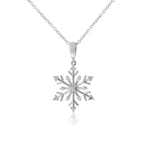Adorable Diamond Snowflake Pendant