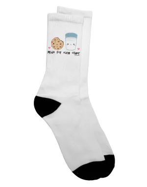 Adorable Milk and Cookie Adult Crew Socks - Perfectly Paired for You - by TooLoud