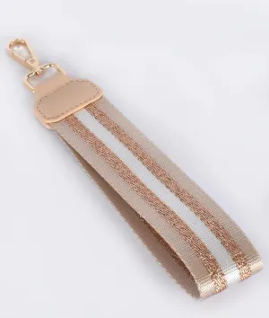 Adorne Catalina Key Ring Cream And Gold