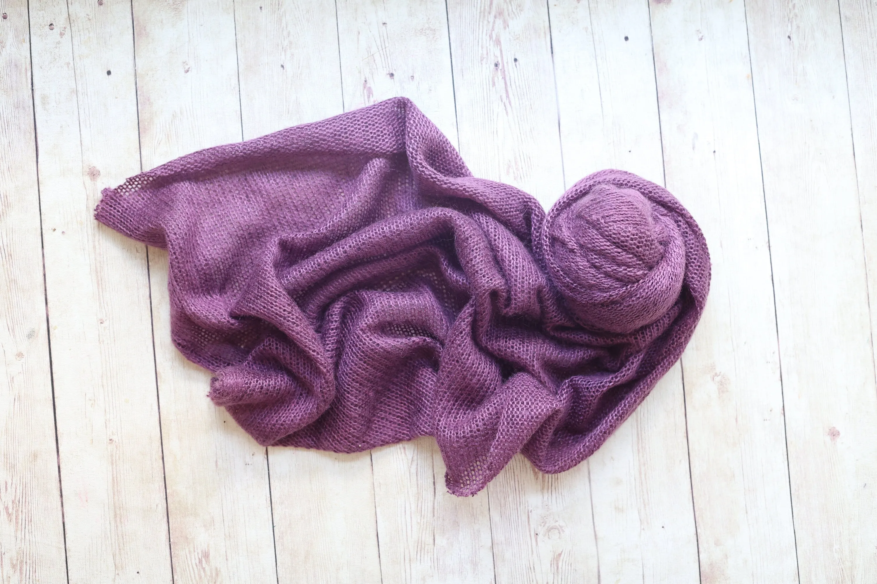Adrian Collection SET plum  stretch knit posing fabric wrap