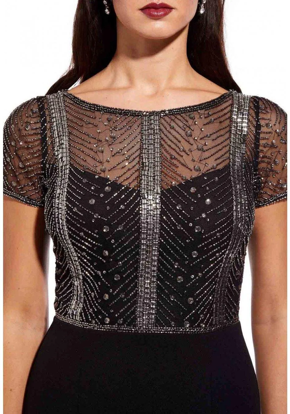 Adrianna Papell AP1E204830 Long Short Sleeve Formal Dress