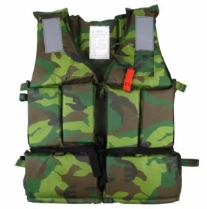 Adult Flotation Multicolor Zippered Strapped Vest/Whistle Buoyancy 240